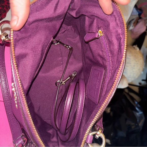 Coach Plum Purple Pebbled Leather Small “Kelsey” Women's Satchel Bag NWT - Picture 7 of 10